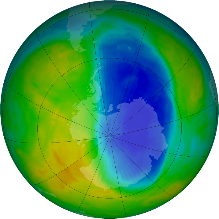 Antarctic ozone map for 05 November 1985